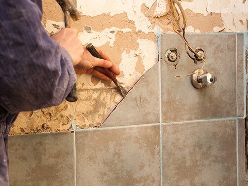 removing tile from bathroom wall
